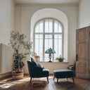 24" H Margaret Double Lit Teal Tiffany Style Stained Glass Table Lamp