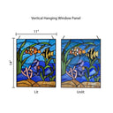14" H Underwater Ocean Scene Stained Glass Window Panel