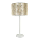 Sasha River of Goods White Metal and Tan Wood 25-Inch Table Lamp