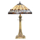 26.75" H Margriet Stained Glass Dome Shade Candlestick Table Lamp