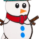 12" H Tiffany-Style Spirited Holiday Snowman Stained Glass Window Panel