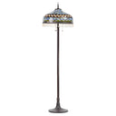 64" H Veronica Blue Stained Glass Dome Shade Candlestick Floor Lamp