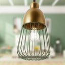 8.25" W Taylor Industrial Emerald Green and Gold Cone-Like Shade Pendant