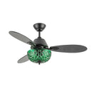 42" W Brynn LED Indoor Green Hand-Cut Glass Globe Shade Ceiling Fan with Remote Control