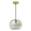 9.8" W Danielle Glam Green/White Ombre Glass Globe Shade Pendant Light