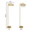 62.25"H Alena Mixed-Material Shade Floor Lamp