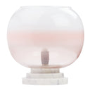 13' H Emily White and Pink Ombre Stacked Base Globe Shade Accent Lamp - River of Goods