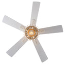 Avalon River of Goods White and Tan Wood Caged Ceiling Fan with Light