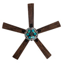 52"W 5-Blade Remote-Controlled Ceiling Fan Tiffany Glass