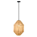 Imani 17"W Black and Tan Jute Pyramid Pendant Light