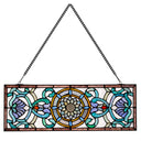 8.5"H Starla Rectangular Stained Glass Pub Window Panel