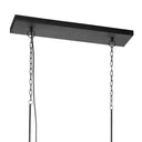 48" L 8-Light Degas Black Metal and Smoked Glass Chandelier