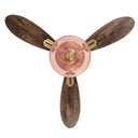 42-in W Sable LED Indoor Pink Ribbed Glass and Gold Metal Ceiling Fan with Remote