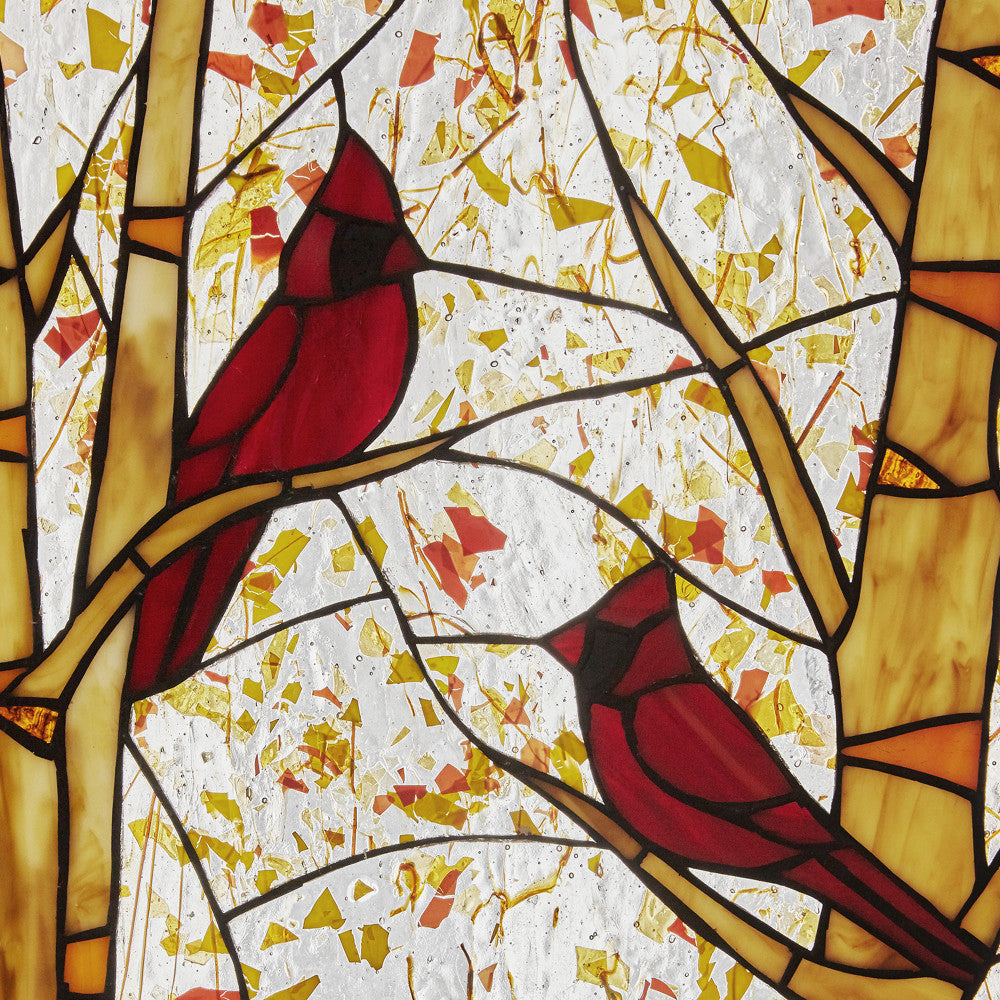 River of Goods Cardinals Stained Glass Window Panel - Thumbnail 2
