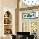 30"L Fleur De Lis Stained Glass Pub Window Panel