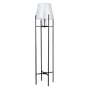 Leticia River of Goods Black Metal and Clear Glass Bowl 61-Inch Floor Lamp