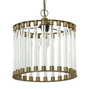 13" W Trudie Clear and Gold Glass and Metal Pendant Light