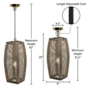 20"H Baywater Cylinder 1-Light Rope Pendant
