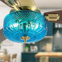 42" W Bergen LED Indoor Iridescent Blue and Gold Ceiling Fan with Remote Control