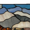 12" H Moose in Mountainscape Stained Glass Window Panel