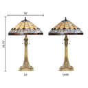 26.75" H Margriet Stained Glass Dome Shade Candlestick Table Lamp