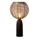 18.5" H Woven Brass Tone Wire Globe Shade Pillar Table Lamp
