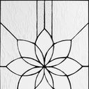 18" H Clear Floral Glass Window Panel