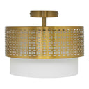 10.125"H Xander Mixed-Material Drum Shade Ceiling Light