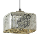 10 in. Nickel 1-Light Pendant with Painted Silver Glass Shade