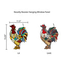 15.25"H Rusty the Rooster Stained Glass Window Panel