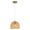 10.25"W Natural Bamboo Pendant Light Globe Shade