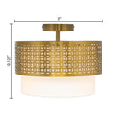 10.125"H Xander Mixed-Material Drum Shade Ceiling Light