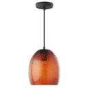8" W Charity Retro Red Hand-Blown Glass Dome Shade Pendant Light with Hand Cut Star Design