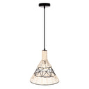 12" W Sandy Bohemian White Cone Shade Pendant