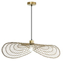 15.75" W Jessica Industrial Brass Woven Disk Shade Pendant