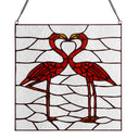12.5" H Flamingos Stained Glass Window Panel