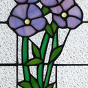 10"H Forget Me Not Flowers Stained Glass Window Panel
