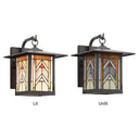 River of Goods Terracotta Stained Glass and Oil Rubbed Bronze 1-Light Outdoor Lantern Wall Sconce