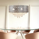 24"W Brielle Polished Nickel and Crystal 3-Light Chandelier
