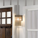 River of Goods Dixsie Brown Brushed Metal Wall-Mounted Outdoor Light