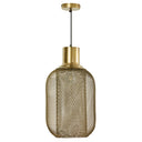 12" W Industrial Gold Mesh Oval Shade Pendant Light