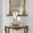 19.5" H Calla Lily Bronze Base with White Glass Bell Shades Candlestick Table Lamp