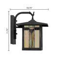 11.75"H Prairie 1-Light Stained Glass Black Outdoor Light Fixture