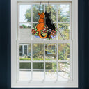 12.5"H Stained Glass Cats in the Garden Window Panel