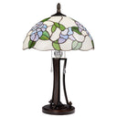 Tula 24.75" H Tiffany-style Blue Bowl Shade Stained Glass Table Lamp -On
