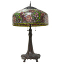 35.5'' H Rose Bush Tiffany-Style Stained Glass Table Lamp