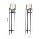 Leticia River of Goods Black Metal and Champagne Gold Glass Bowl 61-Inch Floor Lamp