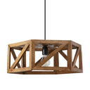 Morel Brown Mango Wood and Metal Pendant Light
