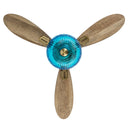 42" W Valencia LED Indoor Blue Hand-Cut Glass and Gold Finish Ceiling Fan with Remote Control