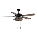 52"W LED Dixsie 5-Blade Woodgrain Caged Farmhouse Ceiling Fan. Unlit